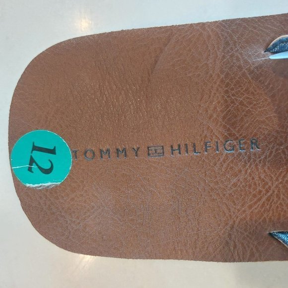 Tommy Hilfiger Drake-T Men's Flip Flops Flat Sandals Cognac Faux Leather Sz 12 - Picture 5 of 8